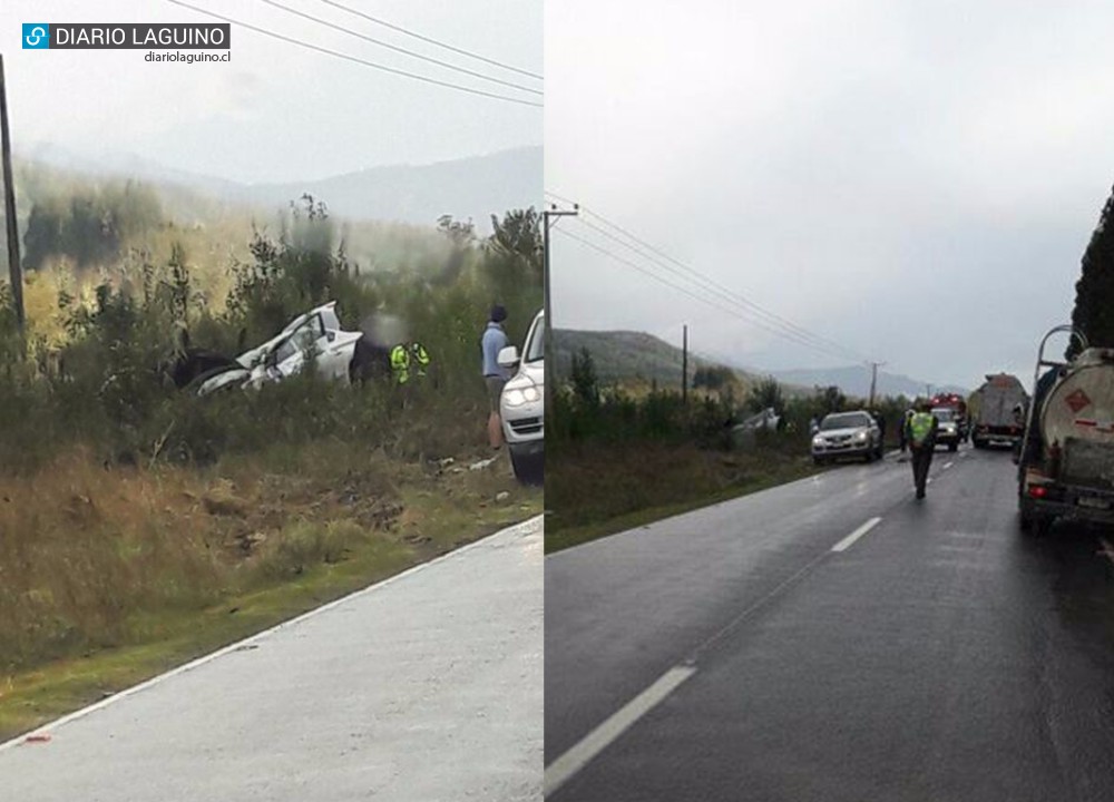 Auto proveniente de Futrono volcó camino a Los Lagos