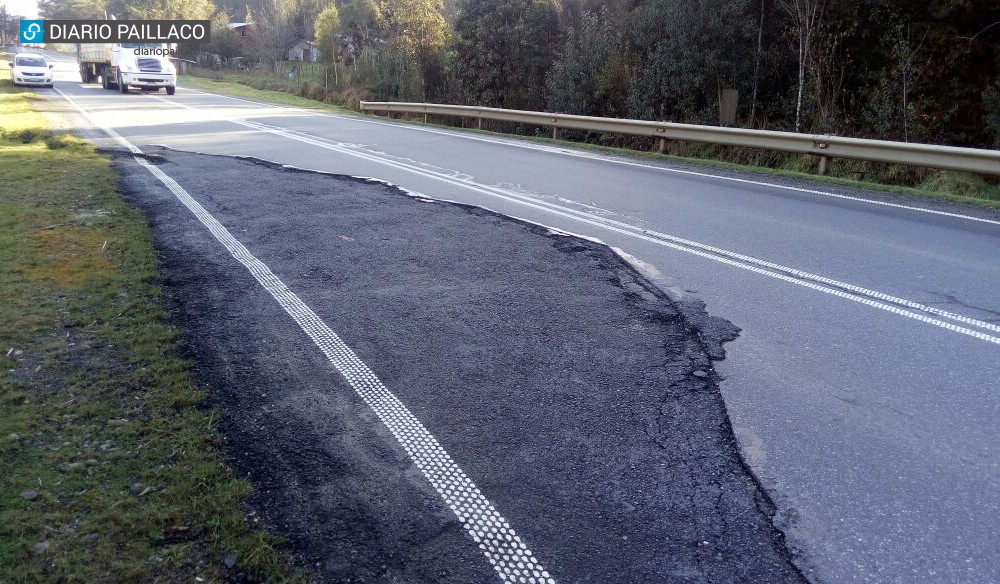 Peligro en la ruta: Hoyos y reparaciones defectuosas entre Paillaco y Valdivia