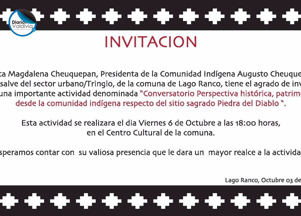 [Viernes a las 18 hrs]  Conversatorio abierto sobre sitio sagrado Piedra del Diablo