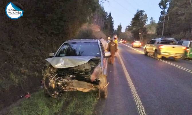 Conductor ebrio protagonizó accidente de tránsito en ruta Valdivia-Paillaco