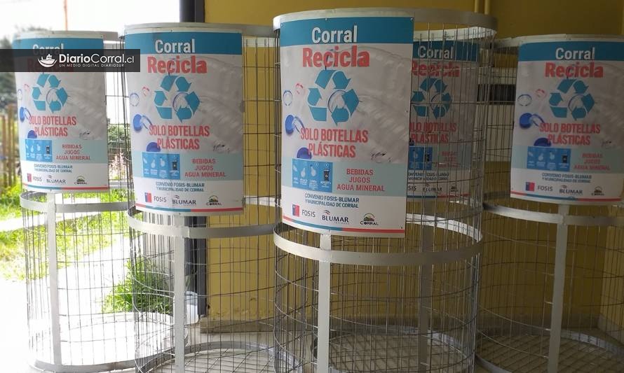 Alianza entre FOSIS y empresa Blumar materializó contenedores para reciclaje de plásticos en Corral