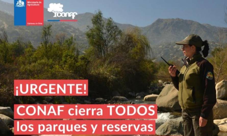 Medidas preventivas: CONAF cierra Áreas Silvestres Protegidas de la Región de Los Ríos