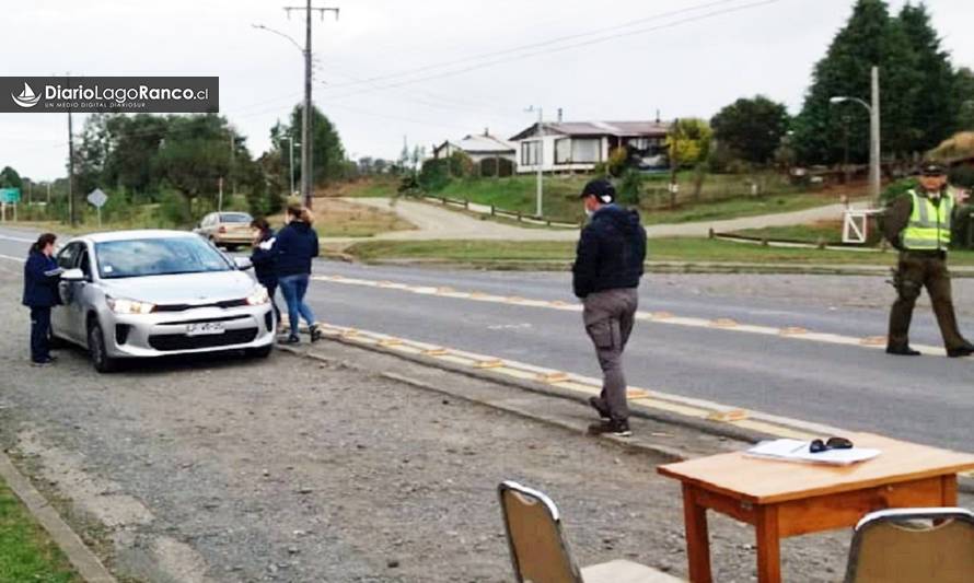 Lago Ranco suma Puerto Lapi y Calcurrupe a control sanitario vehicular