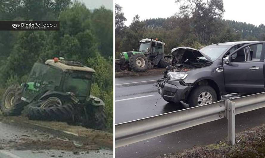 Accidente en Ruta 5 Sur: Choque entre tractor y vehículo menor