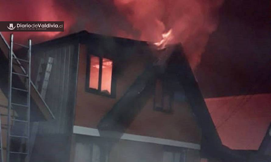 Vivienda fue consumida por un incendio en Valdivia