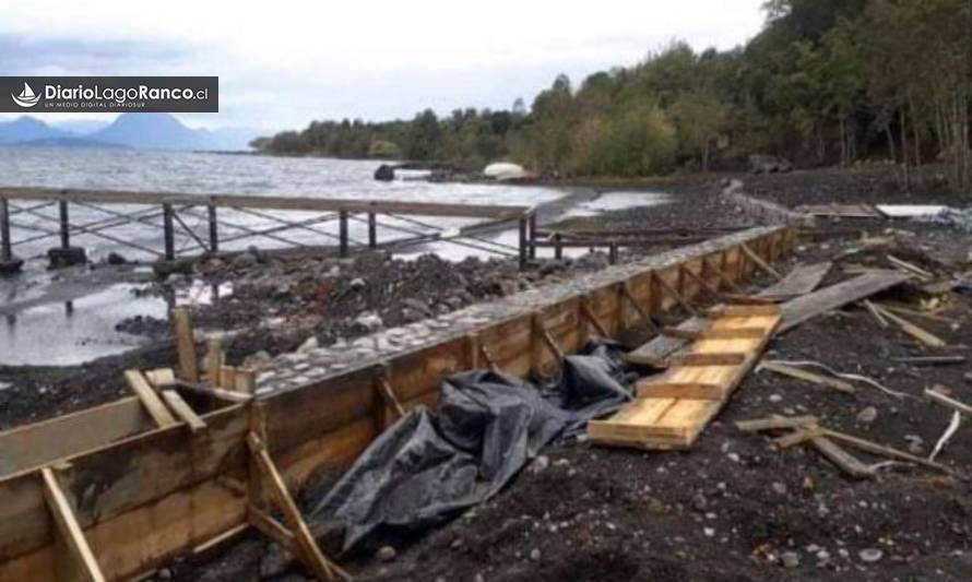 Inminente desarme de obras ilegales en playa del lago Ranco