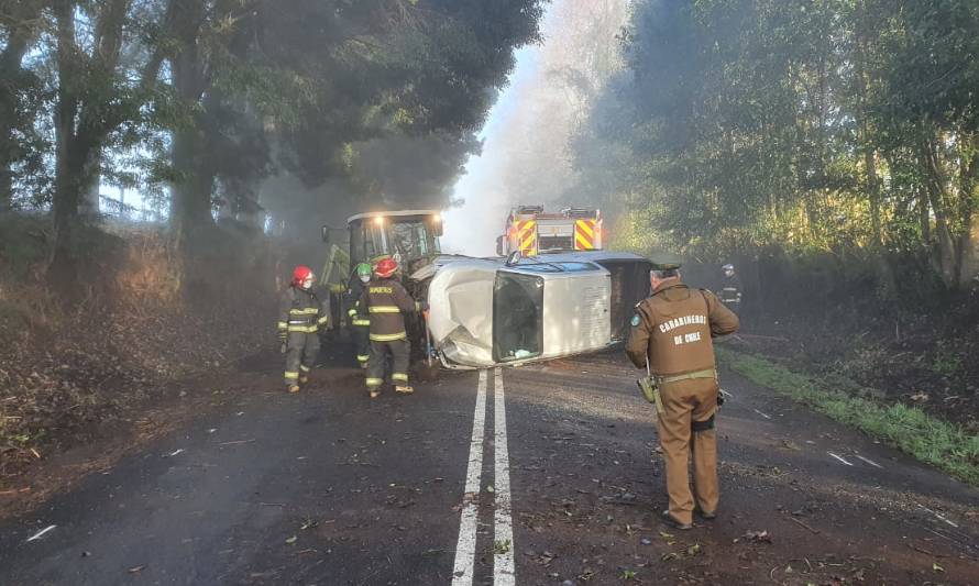 Escarcha sería causa de accidente en ruta Los Lagos-Panguipulli