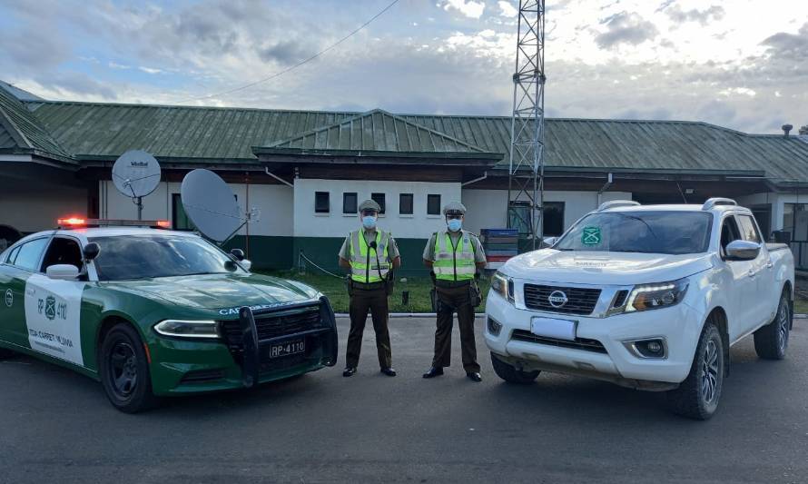 Detienen a sujeto por conducir camioneta robada en ruta que une Paillaco y Valdivia