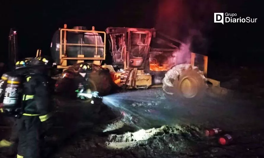Incendio afectó maquinaria agrícola en sector Las Trancas de La Unión