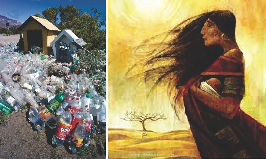 Las botellas para darle de beber a la santa o cualquier recuerdo de entrañable significado contribuyen a la santificación del mito argentino.
