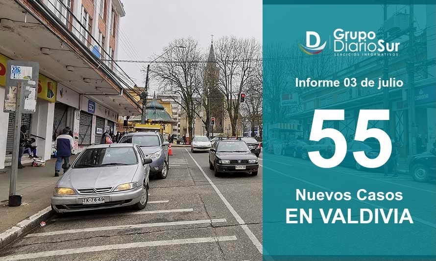 Valdivia reportó este sábado 55 casos nuevos