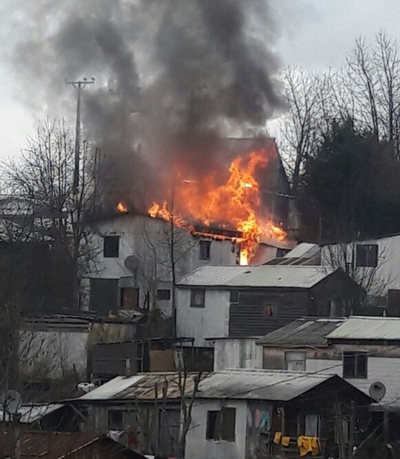 Alarma de bomberos por incendio estructural 