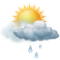 Cielos nubosos con lluvia debil